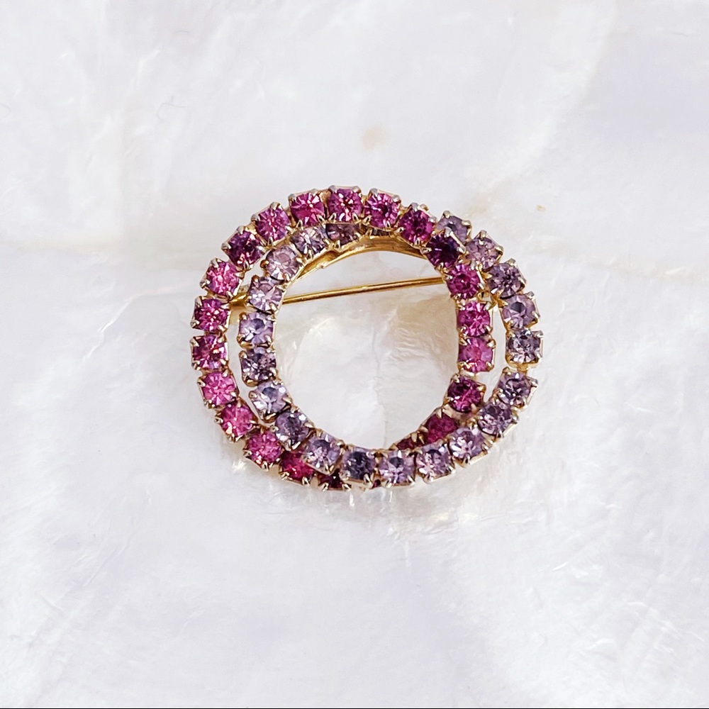 Pink & Purple Rhinestone Interlocking Circle Infi… - image 4